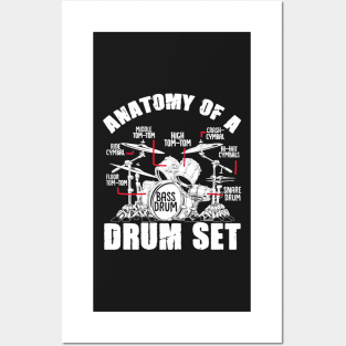 Anatomy Of A Drum Set Drummer Musician Posters and Art